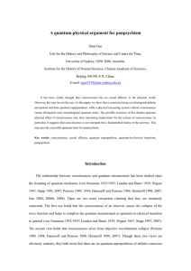 A quantum physical argument for panpsychism - Philsci