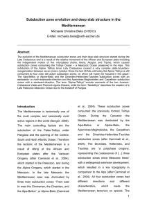 Subduction zone evolution and deep slab structure