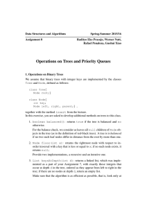 Operations on Trees and Priority Queues