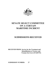 Submission - Select Committee for an inquiry into a certain maritime