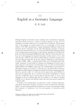 English as a Germanic Language