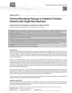 Tinnitus Retraining Therapy in Unilateral Tinnitus Patients with