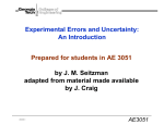 Experimental Errors and Uncertainty: An Introduction Prepared for