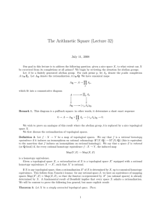 The Arithmetic Square (Lecture 32)