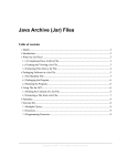 Java Archive (Jar) Files - the Java Workshop