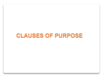 CLAUSES OF PURPOSE