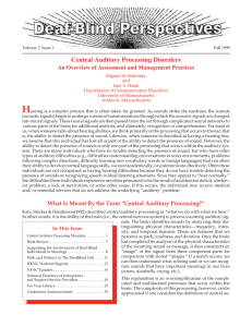 Central Auditory Processing Disorders