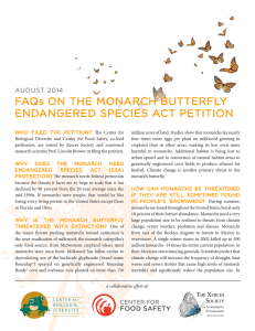 FAQs On The Monarch Butterfly Endangered Species Act