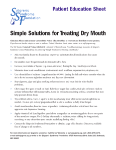 Simple Solutions for Treating Dry Mouth