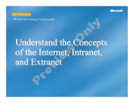Understand the Concepts of the Internet, Intranet, and