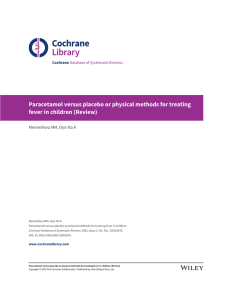 Paracetamol versus placebo or physical methods for treating fever in