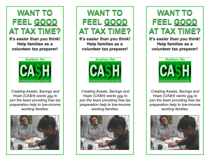Want to feel good at tax time? Want to feel good at tax time? Want to