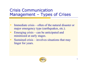 Crisis Communication Management – Types of Crises
