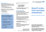 Bowel Function Clinic (including biofeedback)