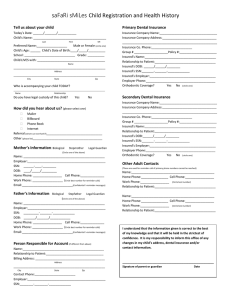 Safari Smiles Child Registration and Health History