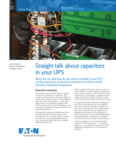 Straight talk about capacitors in your UPS