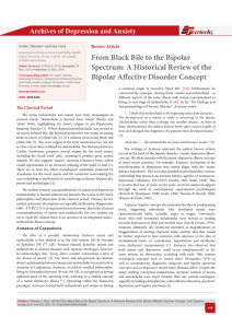 From Black Bile to the Bipolar Spectrum: A Historical