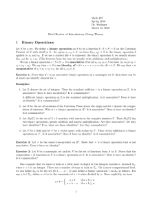 1 Binary Operations - Department of Mathematics | Illinois State