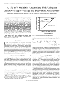 A 175-mvV multiply-accumulate unit using an adaptive supply