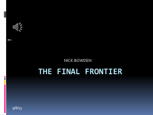 Nick Bowden The Final Frontier