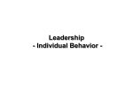 Individual Behavior