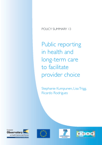 Public reporting in health and long-term care to