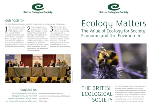 Ecology Matters - British Ecological Society