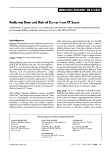 Radiation Dose and Risk of Cancer from CT Scans