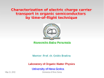 Characterization of electric charge carrier transport in organic