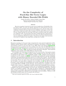 On the Complexity of Fixed-Size Bit