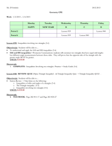 Ms. D`Arminio 2012-2013 Geometry CPE Monday Tuesday