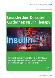 Leicestershire Diabetes Guidelines: Insulin Therapy
