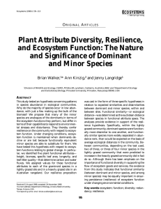 Plant Attribute Diversity, Resilience, and Ecosystem Function: The
