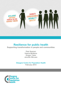 Resilience for public health - Glasgow Centre for Population Health