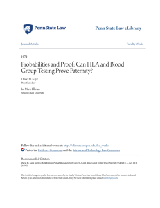 Probabilities and Proof: Can HLA and Blood Group Testing Prove