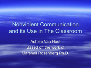 Nonviolent Communication and its Use in The Classroom
