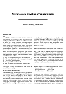 Asymptomatic Elevation of Transaminases