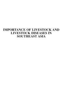 IMPORTANCE OF LIVESTOCK AND LIVESTOCK DISEASES IN