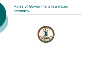 7 Roles of Government in a mixed economy