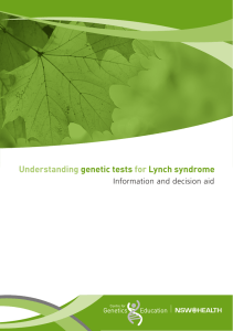 Booklet: Understanding Genetic Tests for Lynch Syndrome