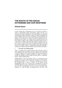 the roots of religious extremism and our response