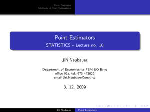 Point Estimators - STATISTICS -