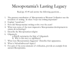 Mesopotamia`s Lasting Legacy