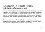 2. Measurement and data: variables 2.1 Outline of measurement