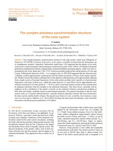 Pattern Recognition in Physics The complex planetary