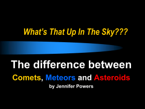 comets asteroid meteor differnences