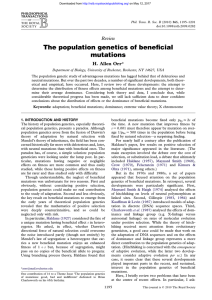 The population genetics of beneficial mutations