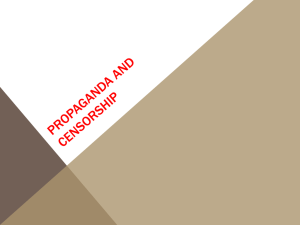 Propaganda and Censorship Powerpoint