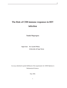 The Role of CD8 immune responses in HIV infection