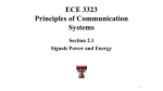 ECE 3323 Section 2.1 Signals Power and Energy